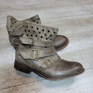 Hinge Nordstrom Leather Laser Cut Ankle Boots